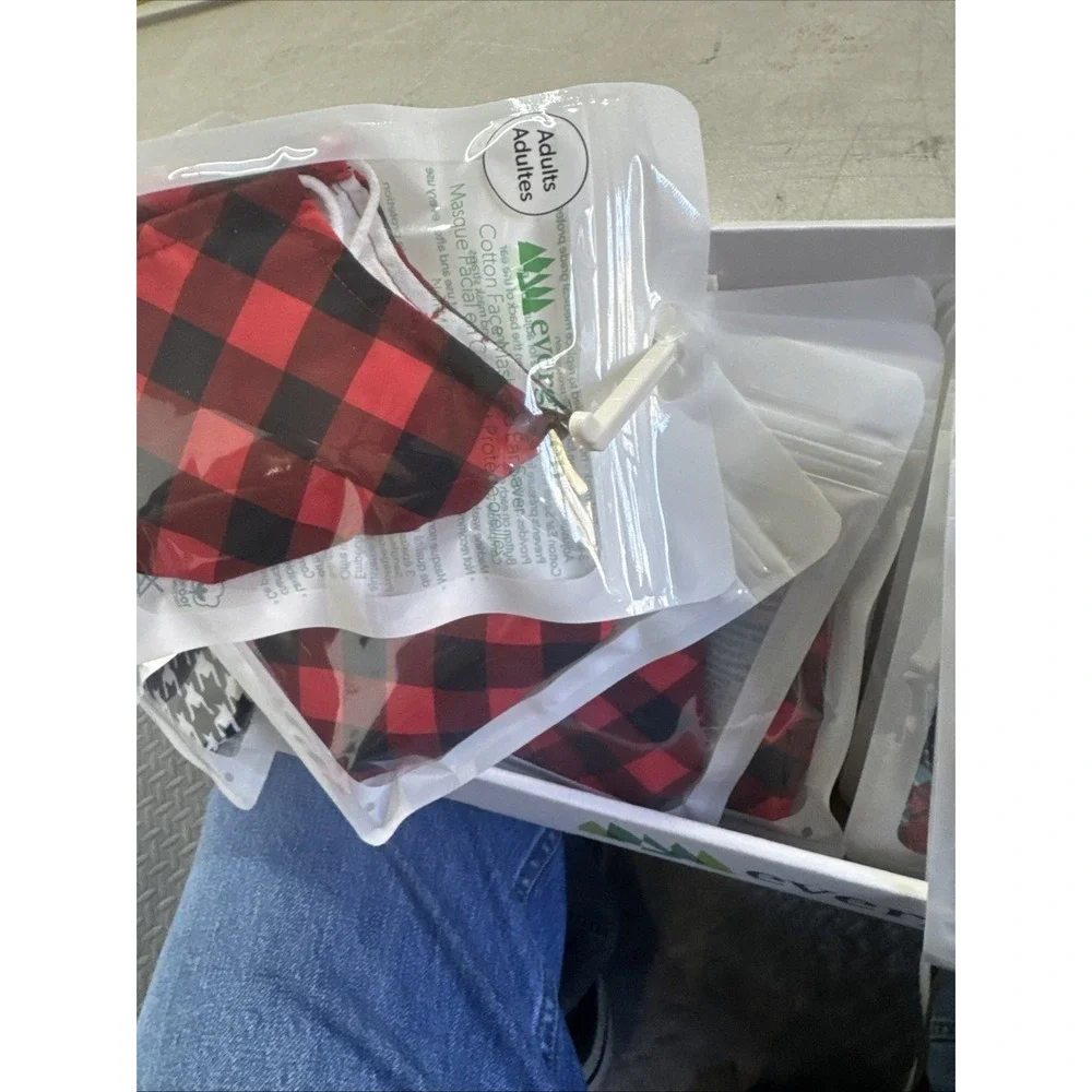 3-Ply Washable Face Masks-36 Masks-evergreen Adult‎ 4 Designs 9 Of Each Cotton